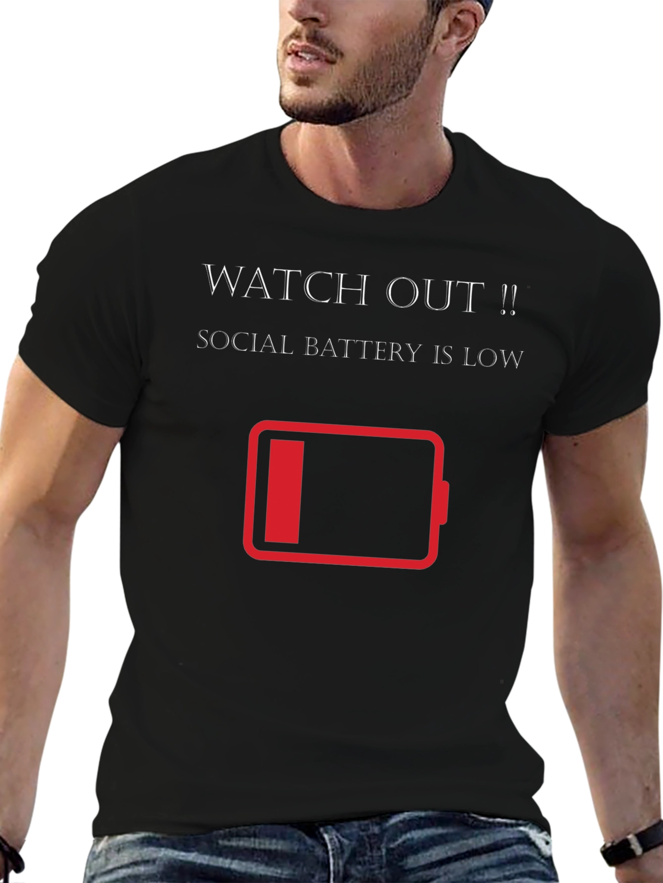Social Battery Low T-Shirt - Introvert Humor Tee