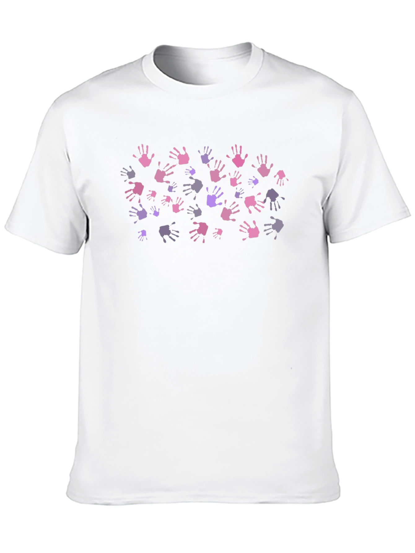 Handprint Pattern Tee - Stylish Black Cotton Shirt