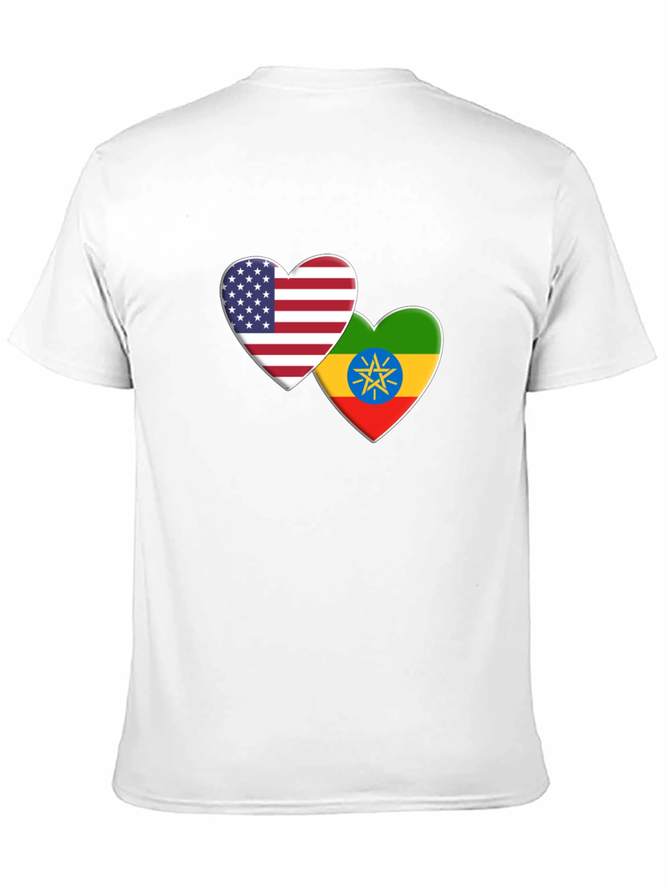 USA Ethiopia Flag Heart T-Shirt