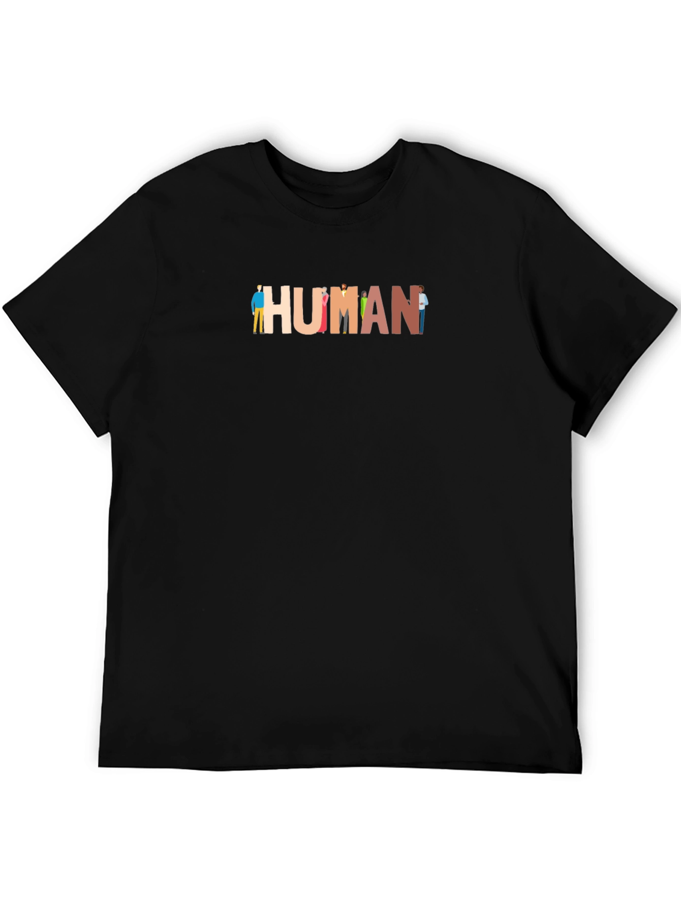 Diversity HUMAN Graphic Tee - Unisex Black T-Shirt