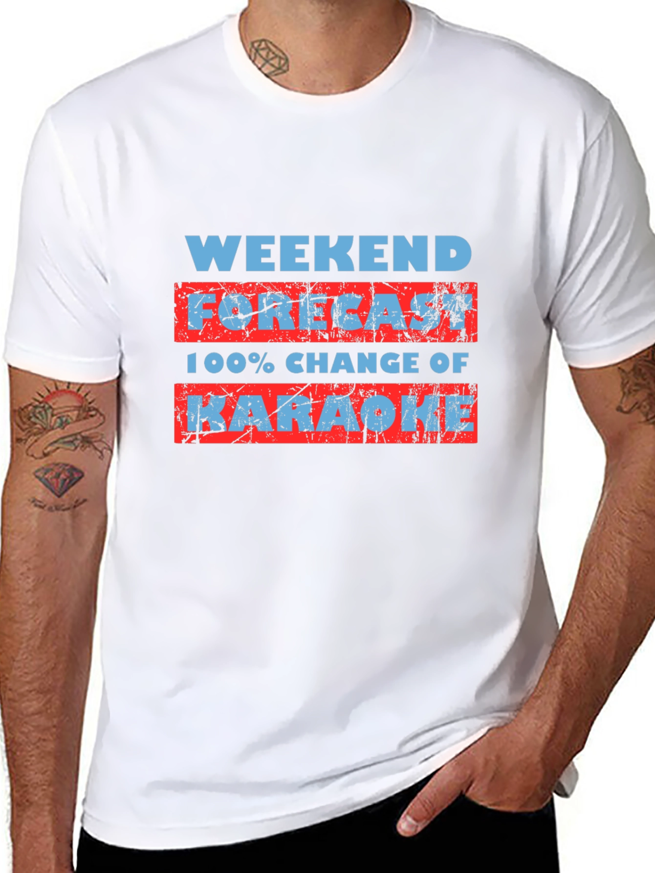 Weekend Karaoke Forecast Graphic T-Shirt