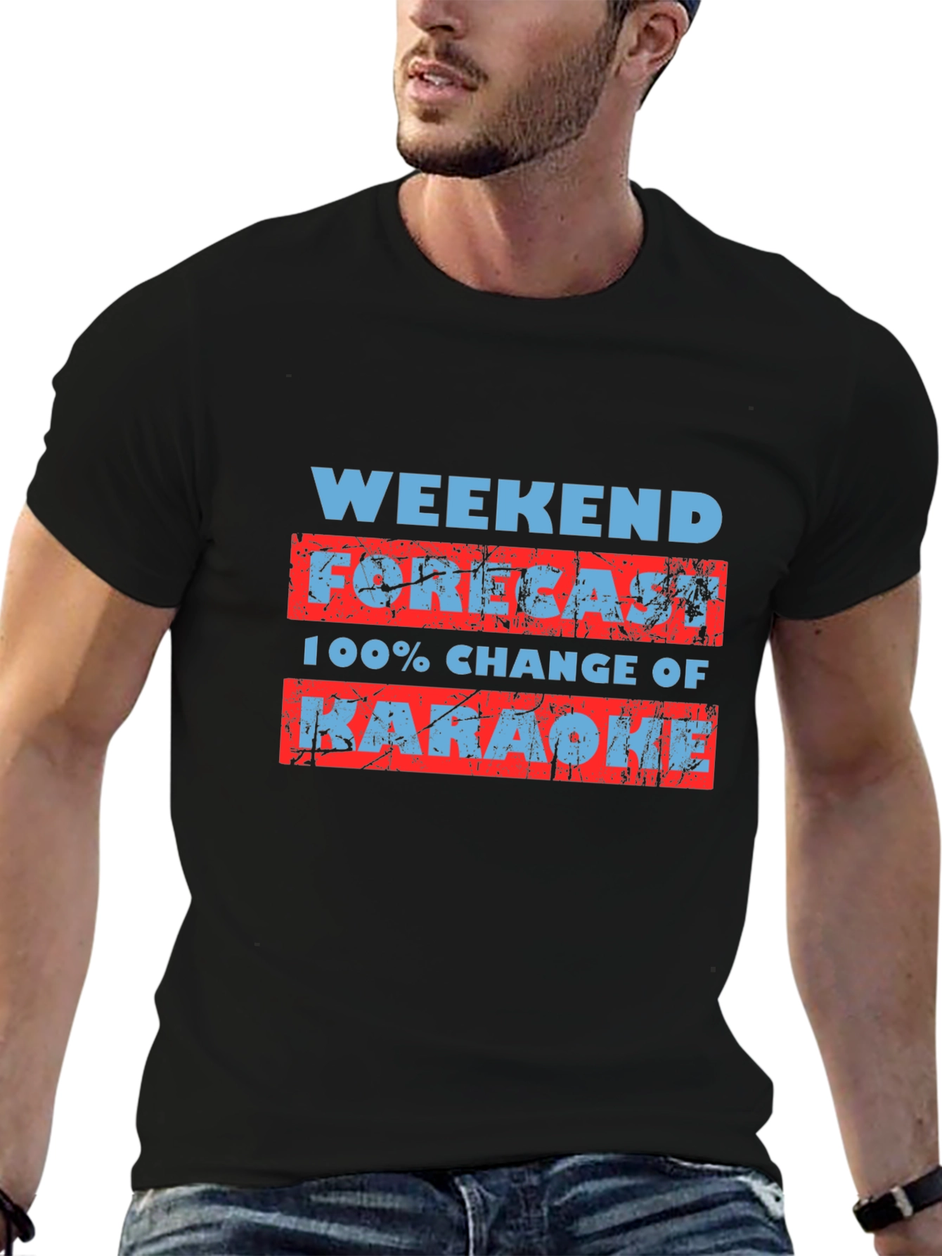 Weekend Karaoke Forecast Graphic T-Shirt
