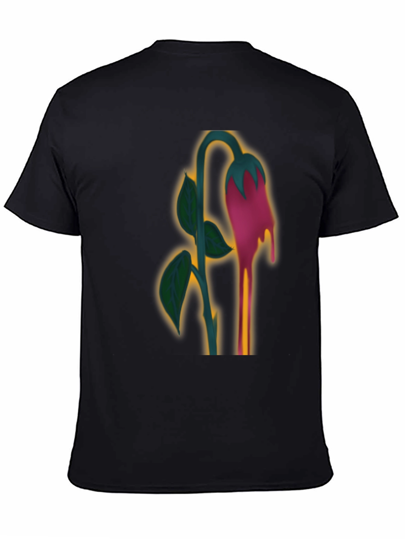 Unique Dripping Flower Graphic T-Shirt