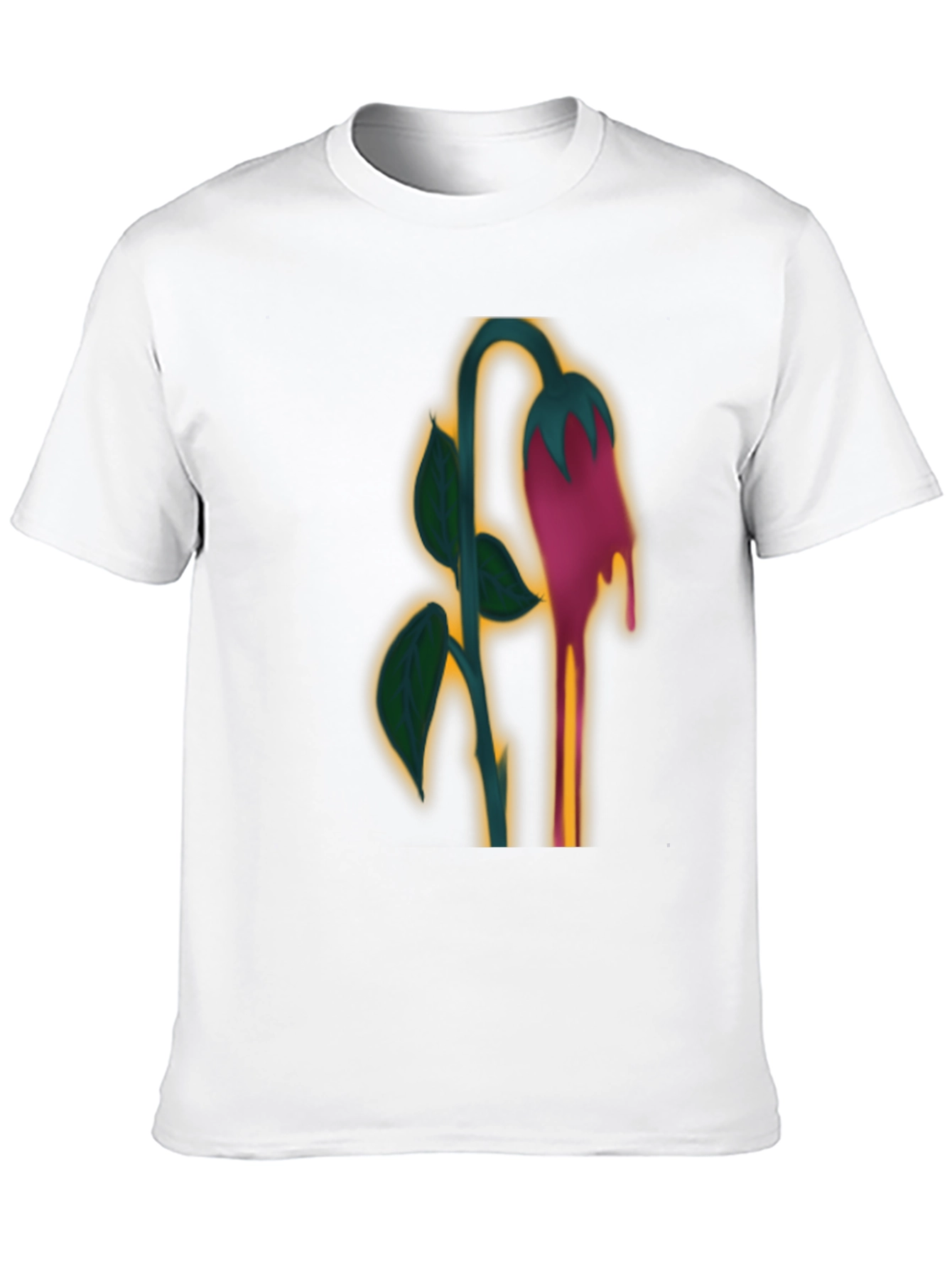 Unique Dripping Flower Graphic T-Shirt