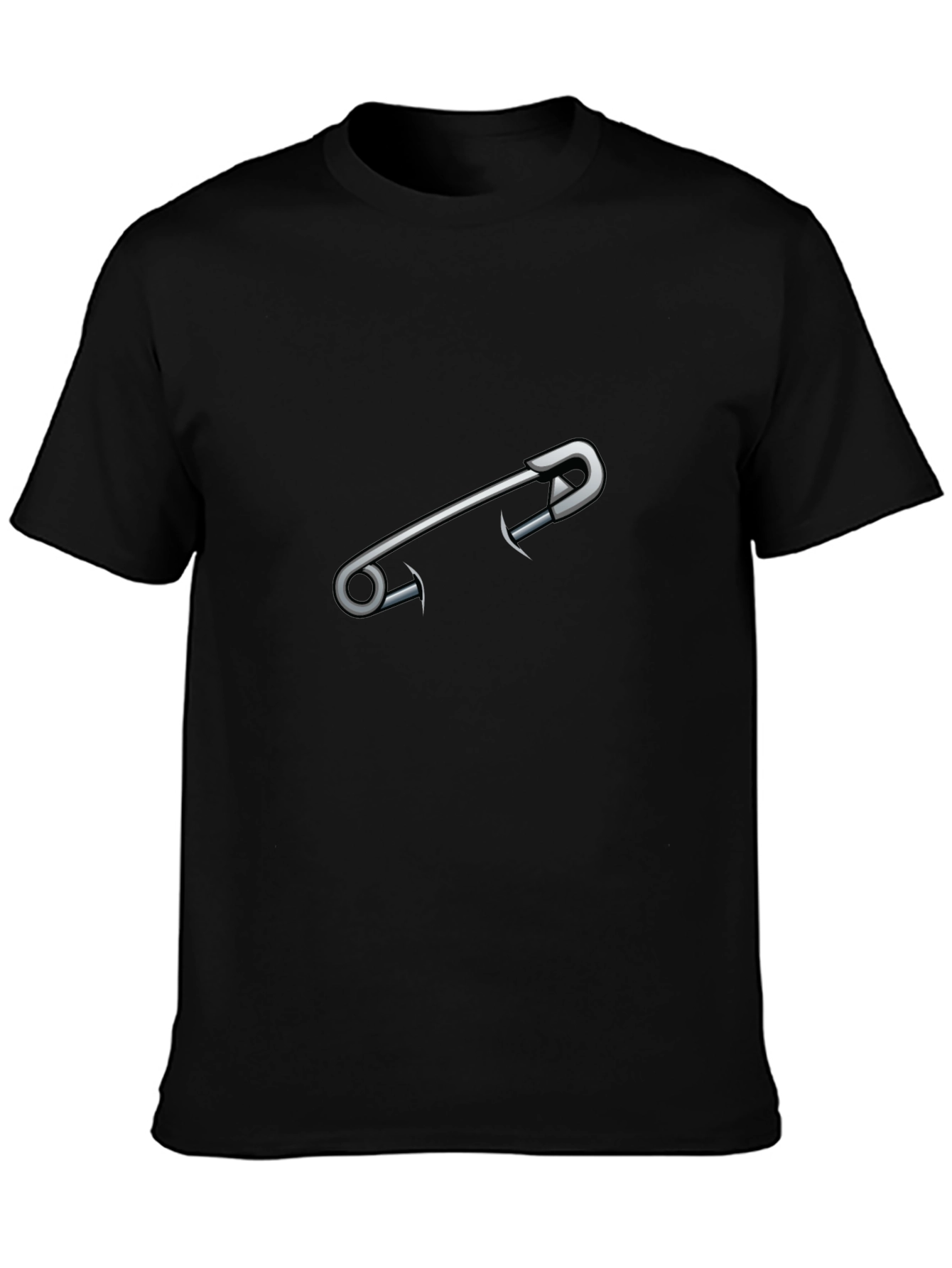 Safety Pin Graphic Tee - Edgy Casual Style