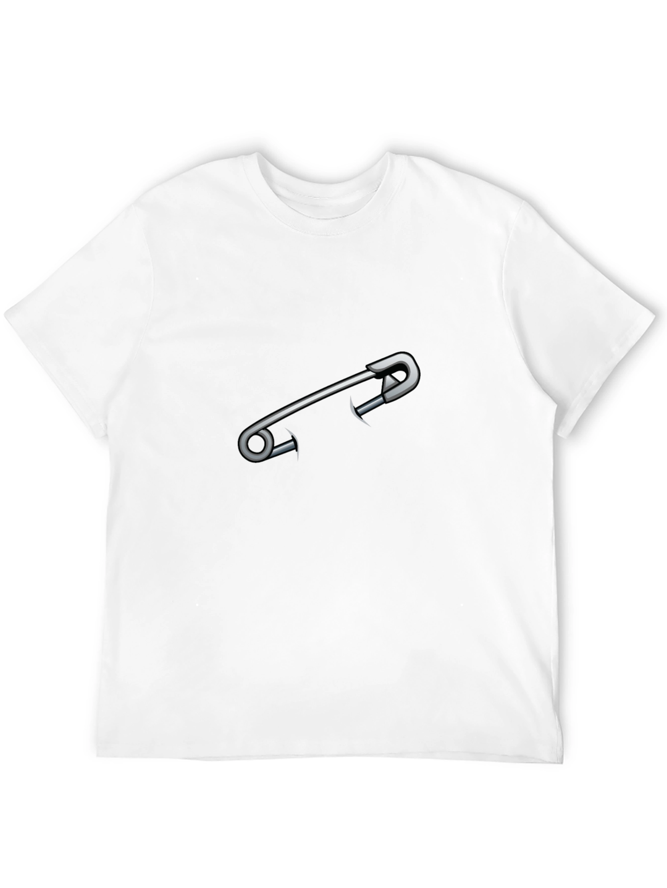 Safety Pin Graphic Tee - Edgy Casual Style