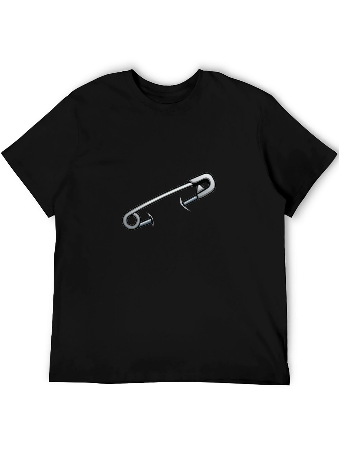 Safety Pin Graphic Tee - Edgy Casual Style