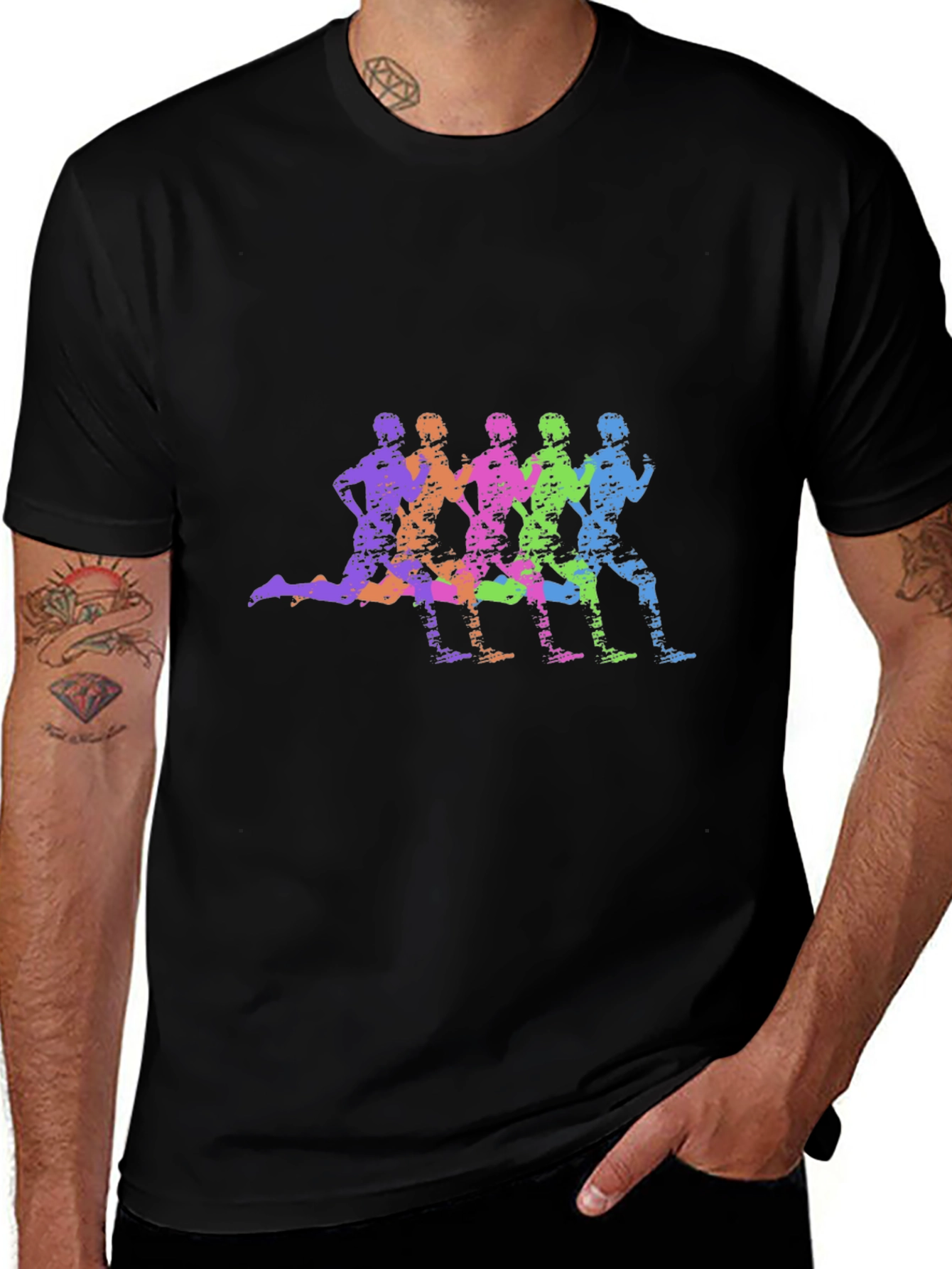 Colorful Running Silhouette T-Shirt