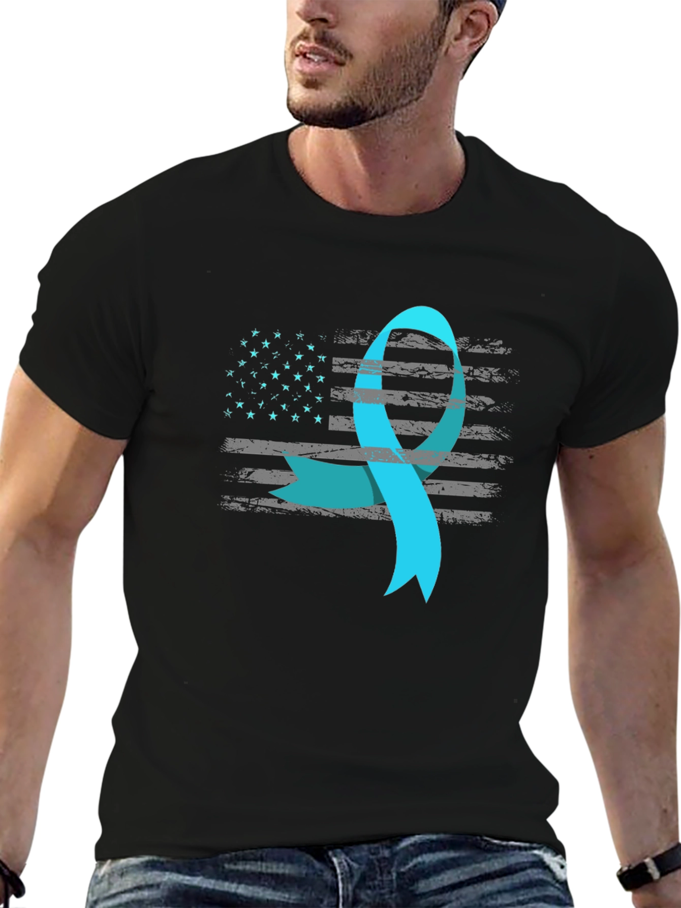 Awareness Ribbon USA Flag T-Shirt