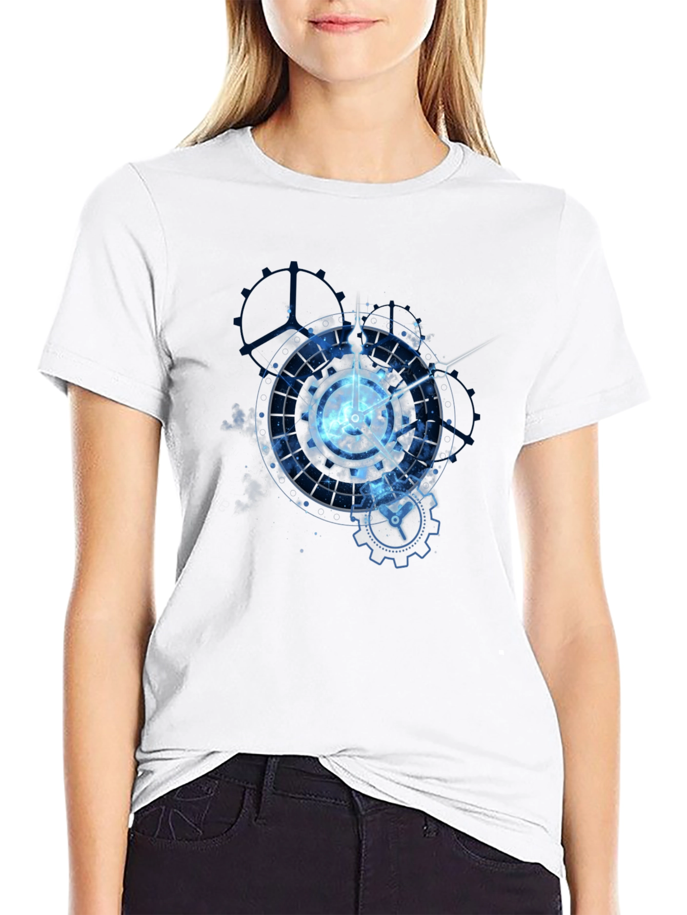 Cosmic Clockwork T-Shirt - Celestial Gears Design