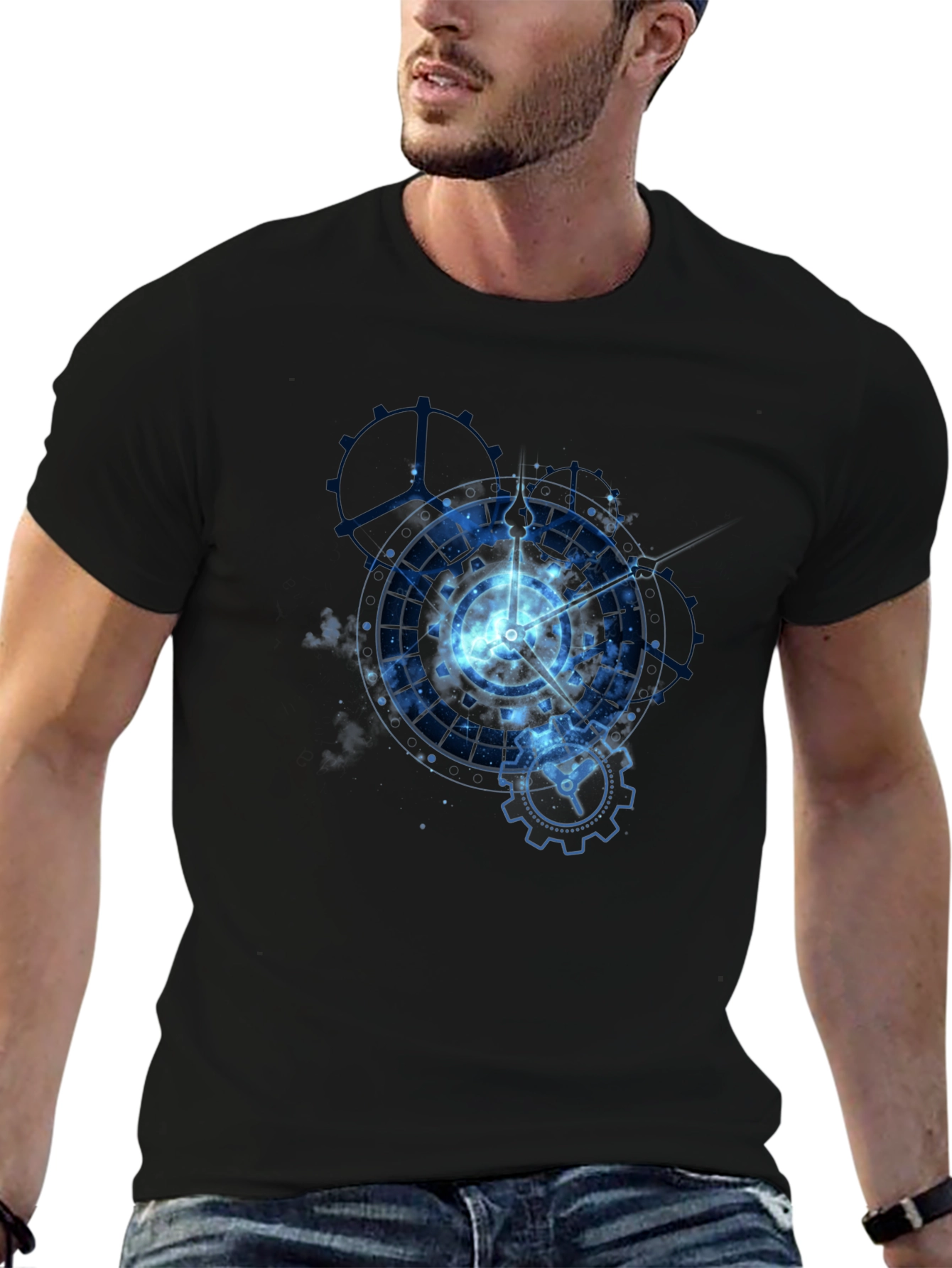 Cosmic Clockwork T-Shirt - Celestial Gears Design