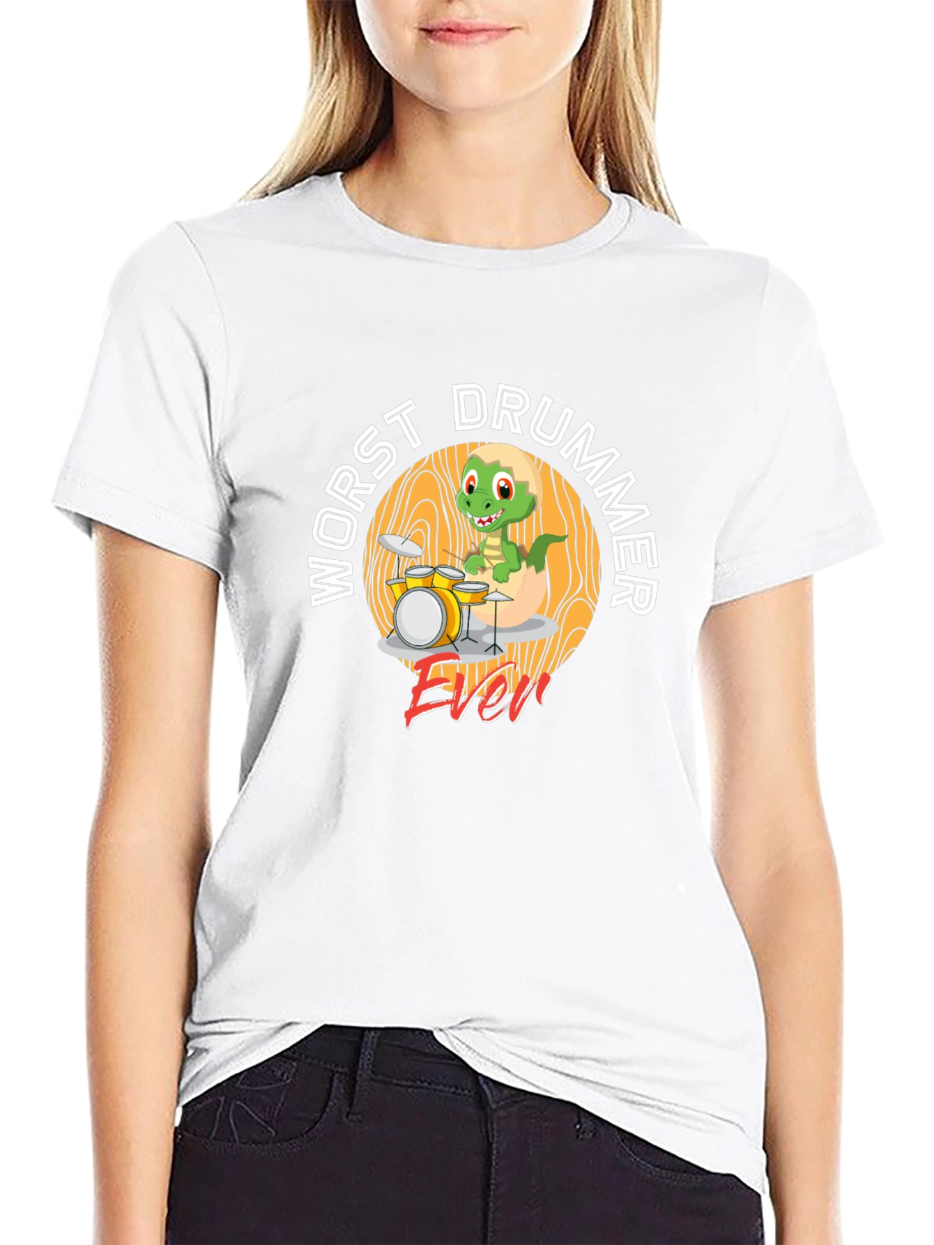 Worst Drummer Ever Dinosaur T-Shirt