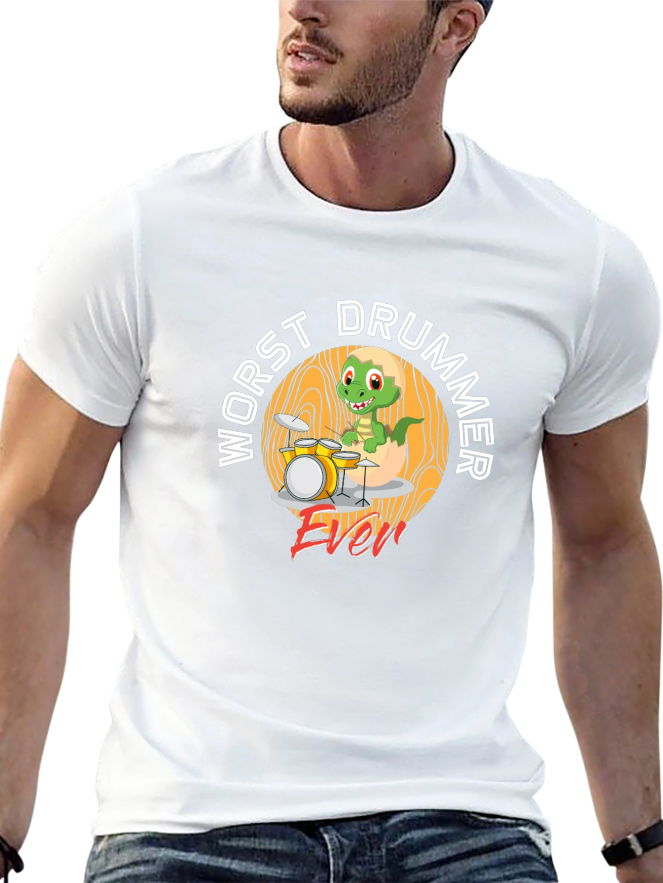 Worst Drummer Ever Dinosaur T-Shirt