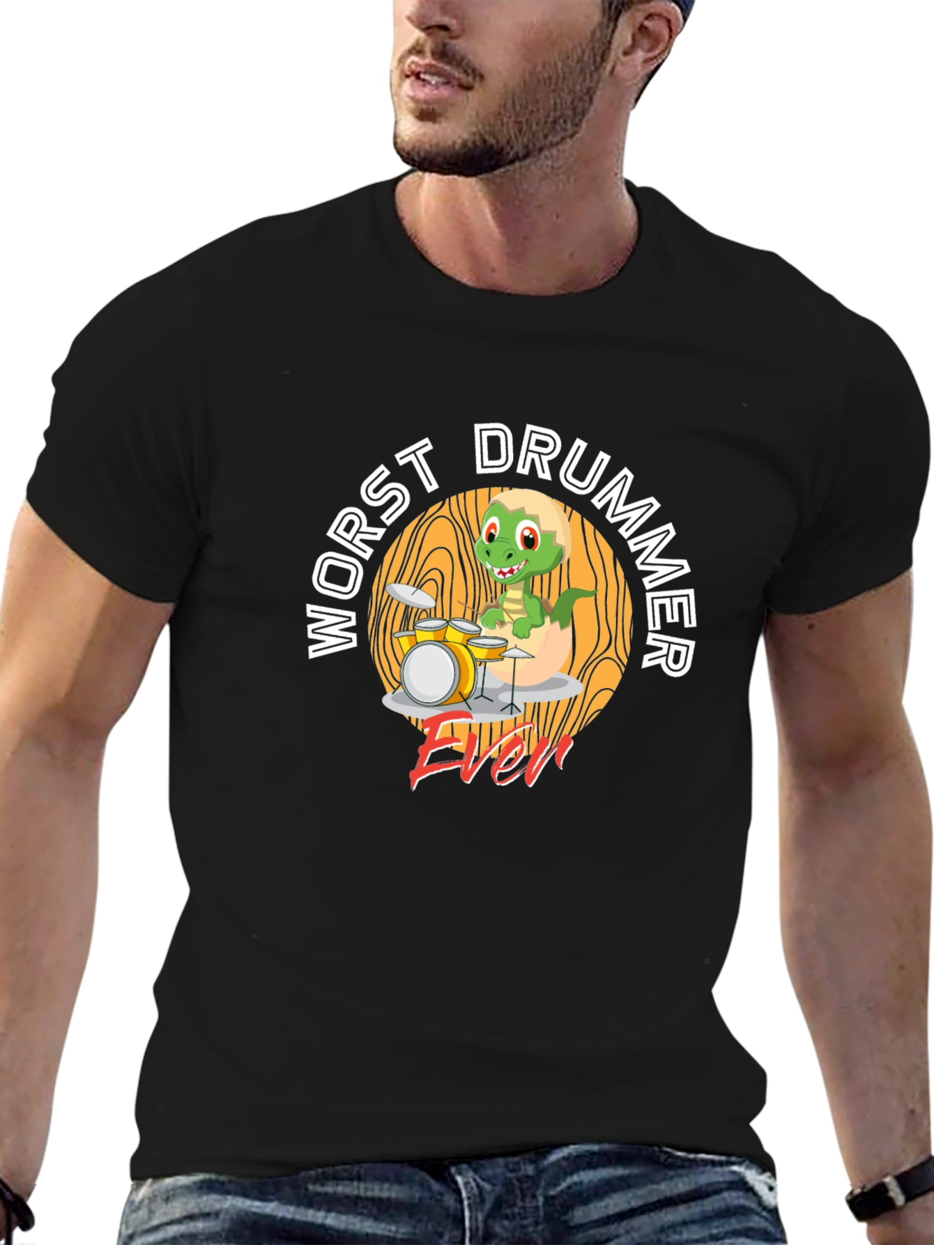 Worst Drummer Ever Dinosaur T-Shirt