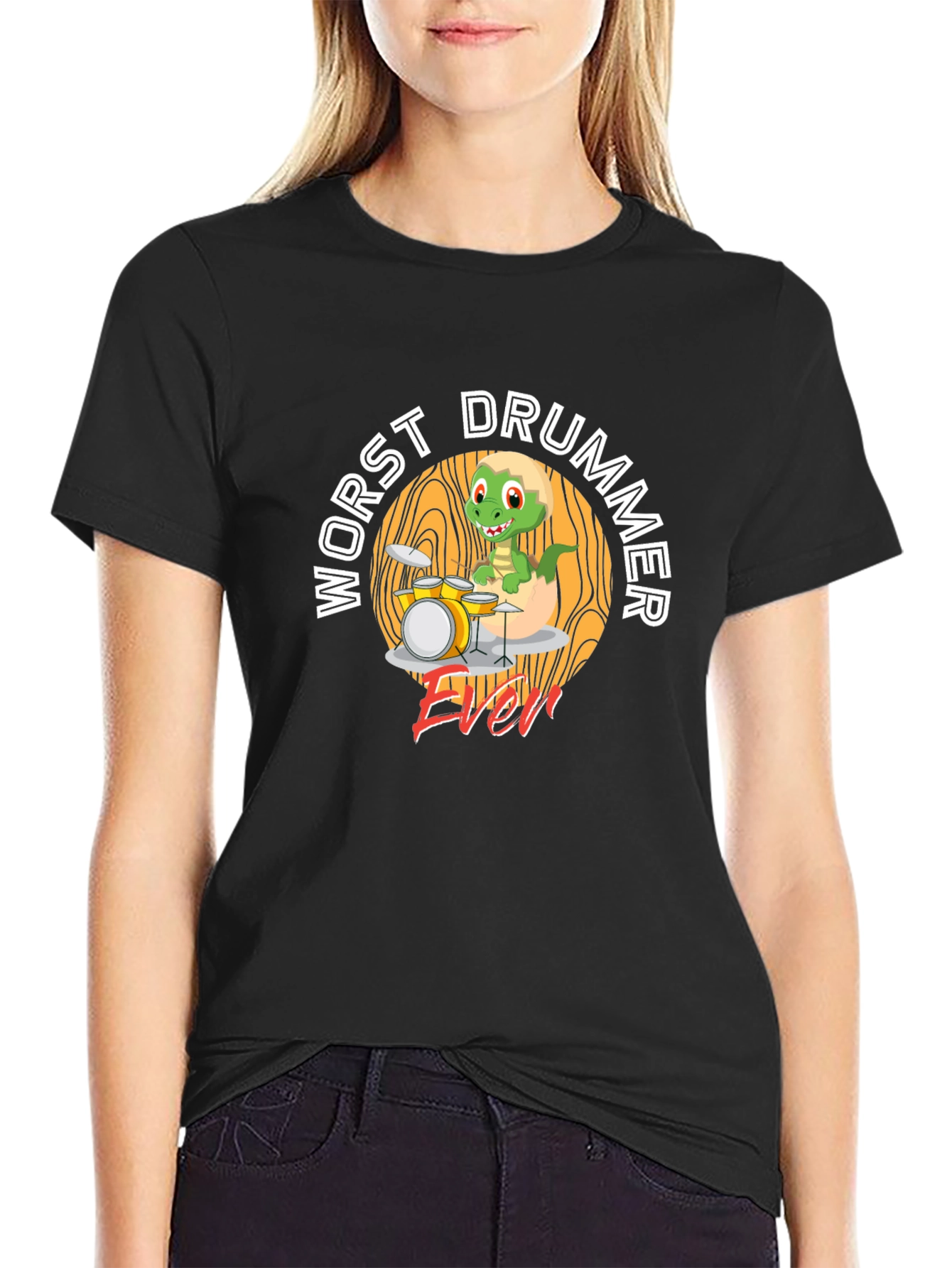 Worst Drummer Ever Dinosaur T-Shirt
