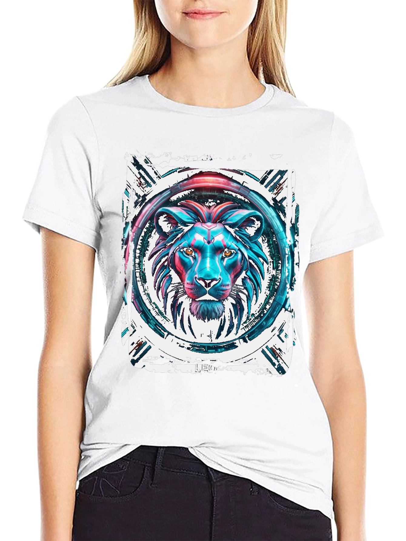 Lion Graphic Print Black T-Shirt