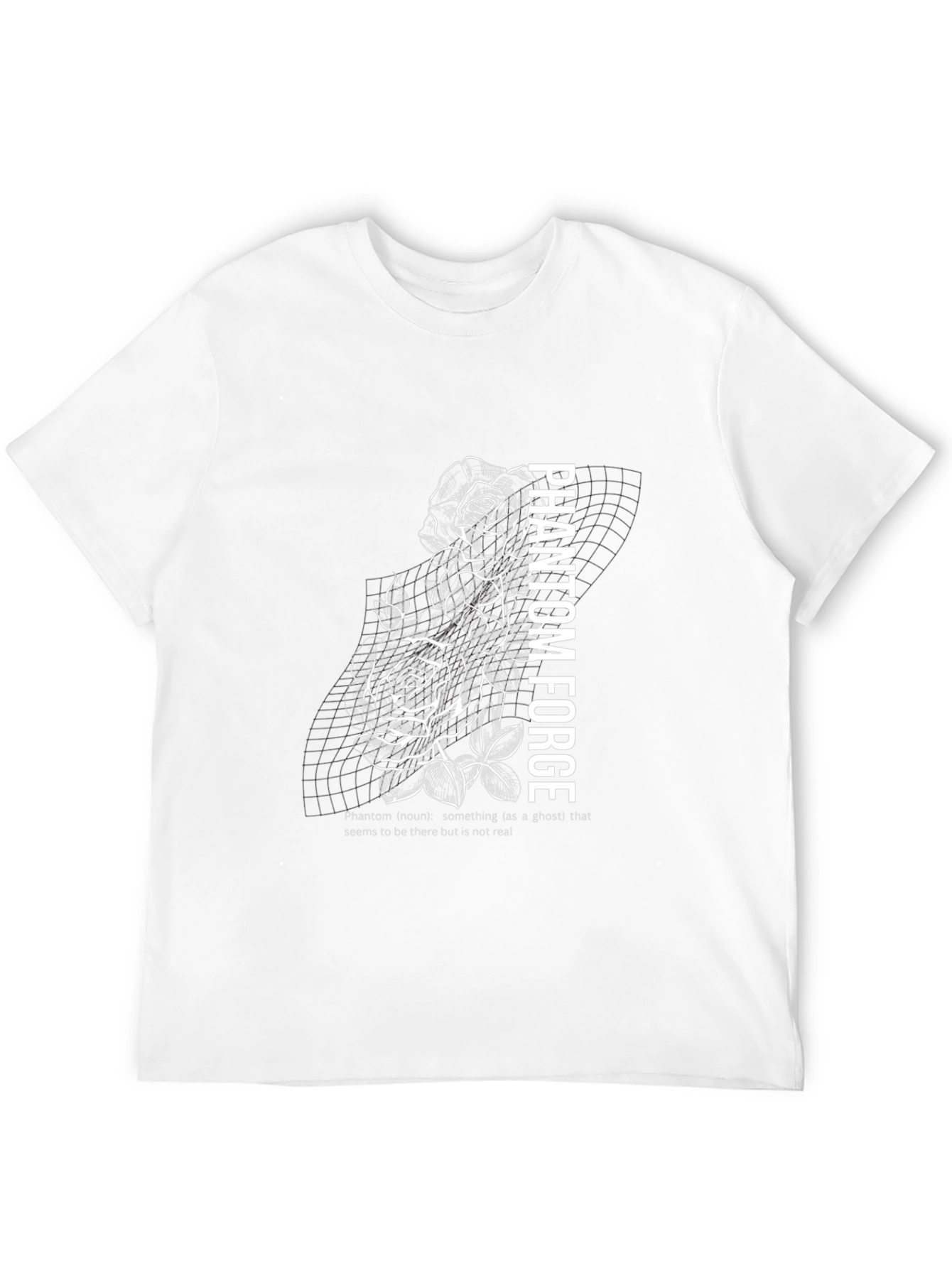 Phantom Forge Black Graphic T-Shirt - Rose Design