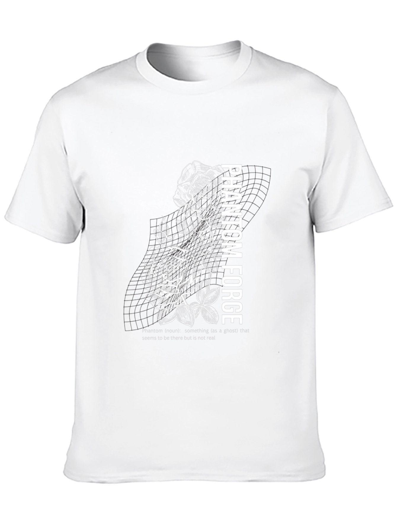 Phantom Forge Black Graphic T-Shirt - Rose Design