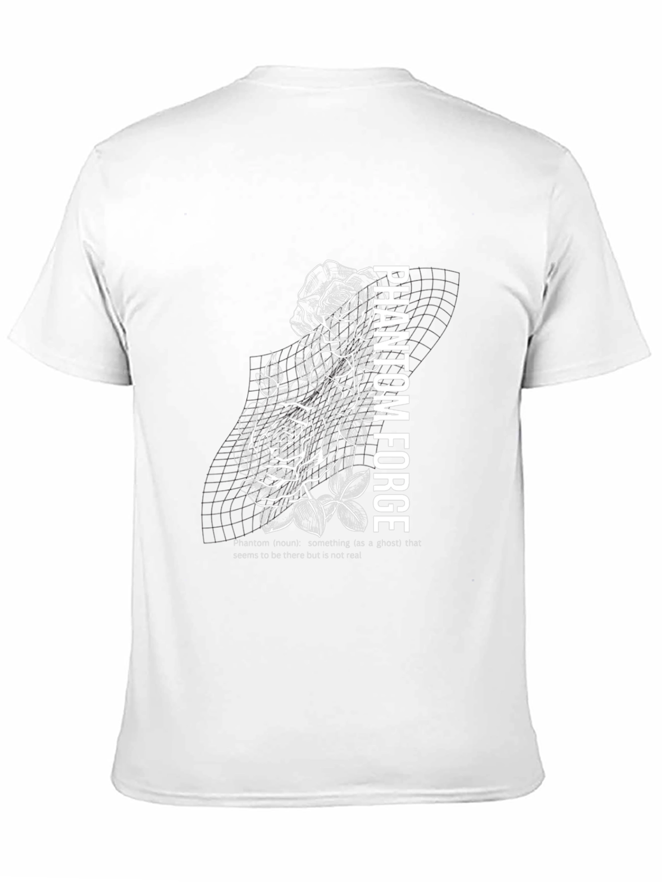 Phantom Forge Black Graphic T-Shirt - Rose Design