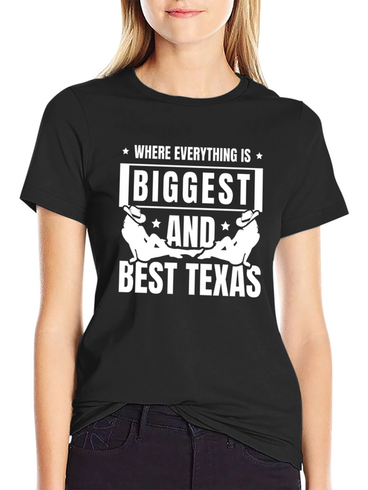 Texas Biggest and Best Graphic Tee - Black Cotton Blend