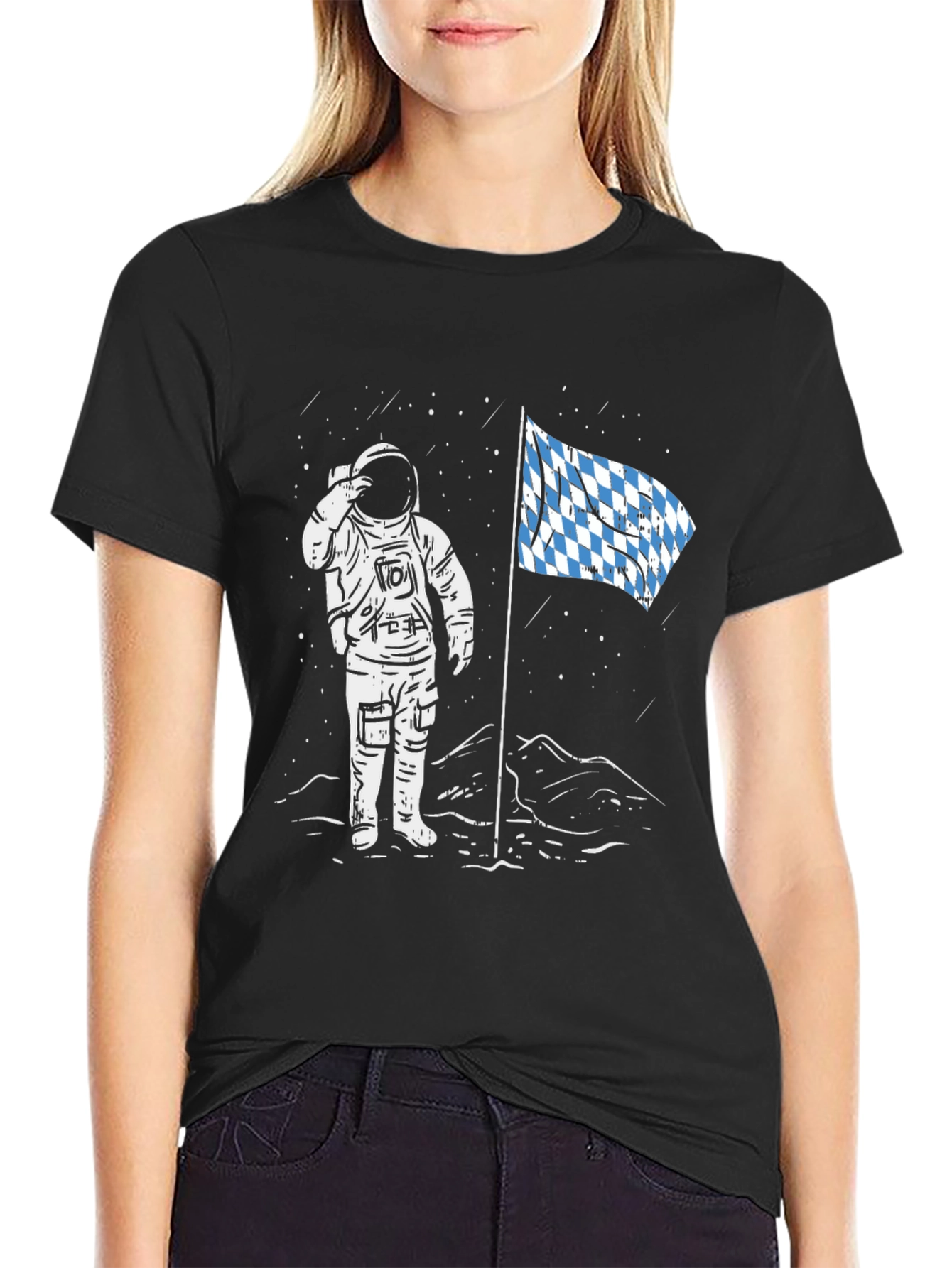Astronaut Bavarian Flag Graphic Tee