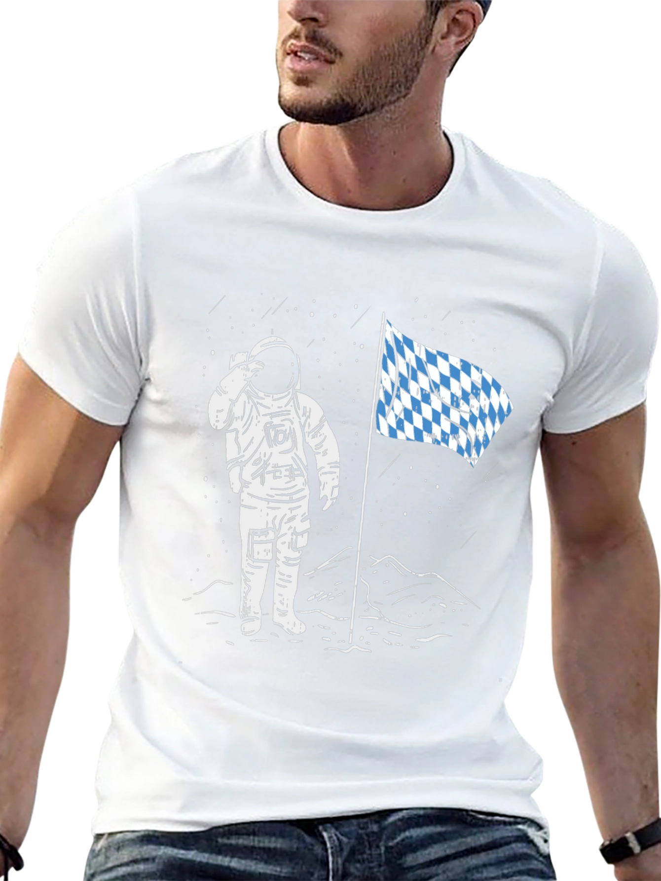 Astronaut Bavarian Flag Graphic Tee