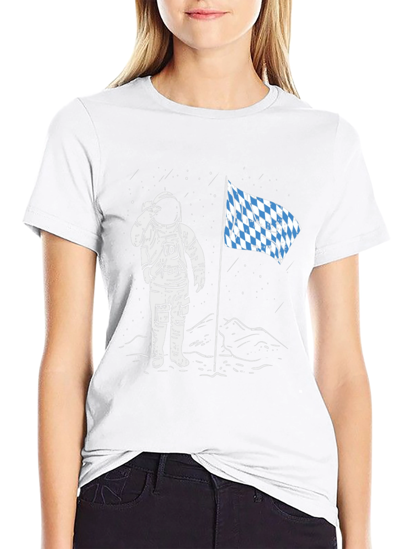 Astronaut Bavarian Flag Graphic Tee