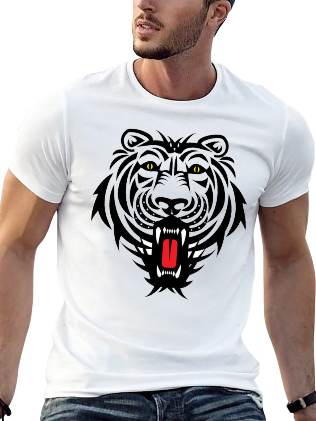 Black Tiger Graphic Tee - Bold Streetwear Style