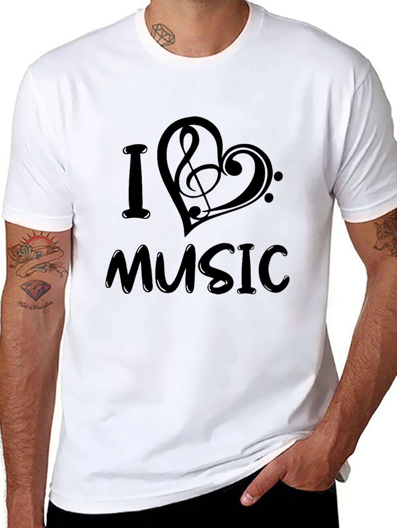 I Heart Music Black T-Shirt