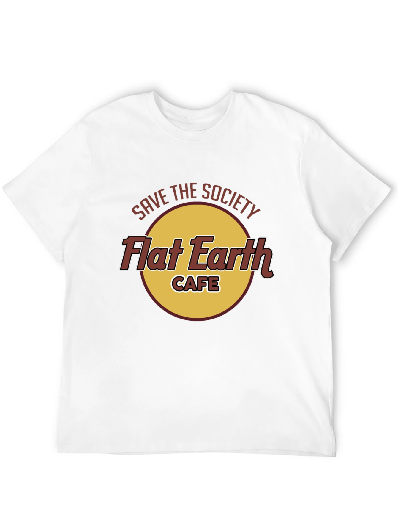 Save the Society Flat Earth Cafe Black T-Shirt