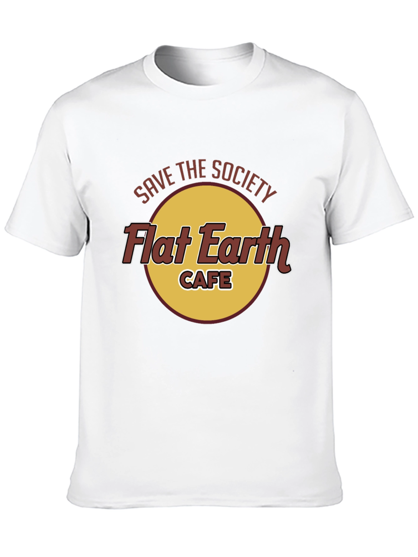 Save the Society Flat Earth Cafe Black T-Shirt