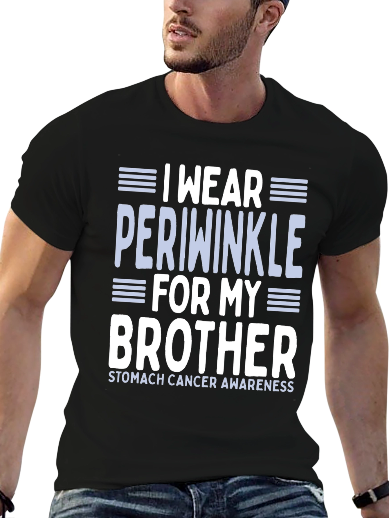 Periwinkle Ribbon Stomach Cancer Awareness T-Shirt