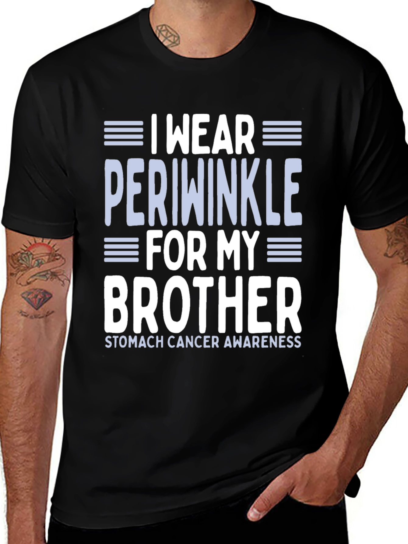 Periwinkle Ribbon Stomach Cancer Awareness T-Shirt