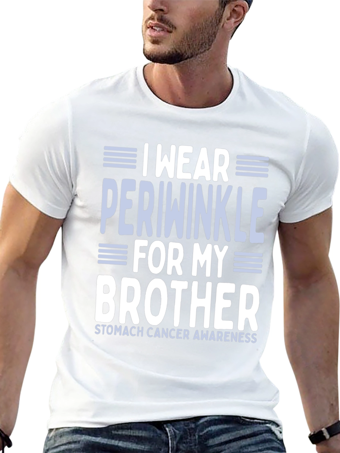 Periwinkle Ribbon Stomach Cancer Awareness T-Shirt