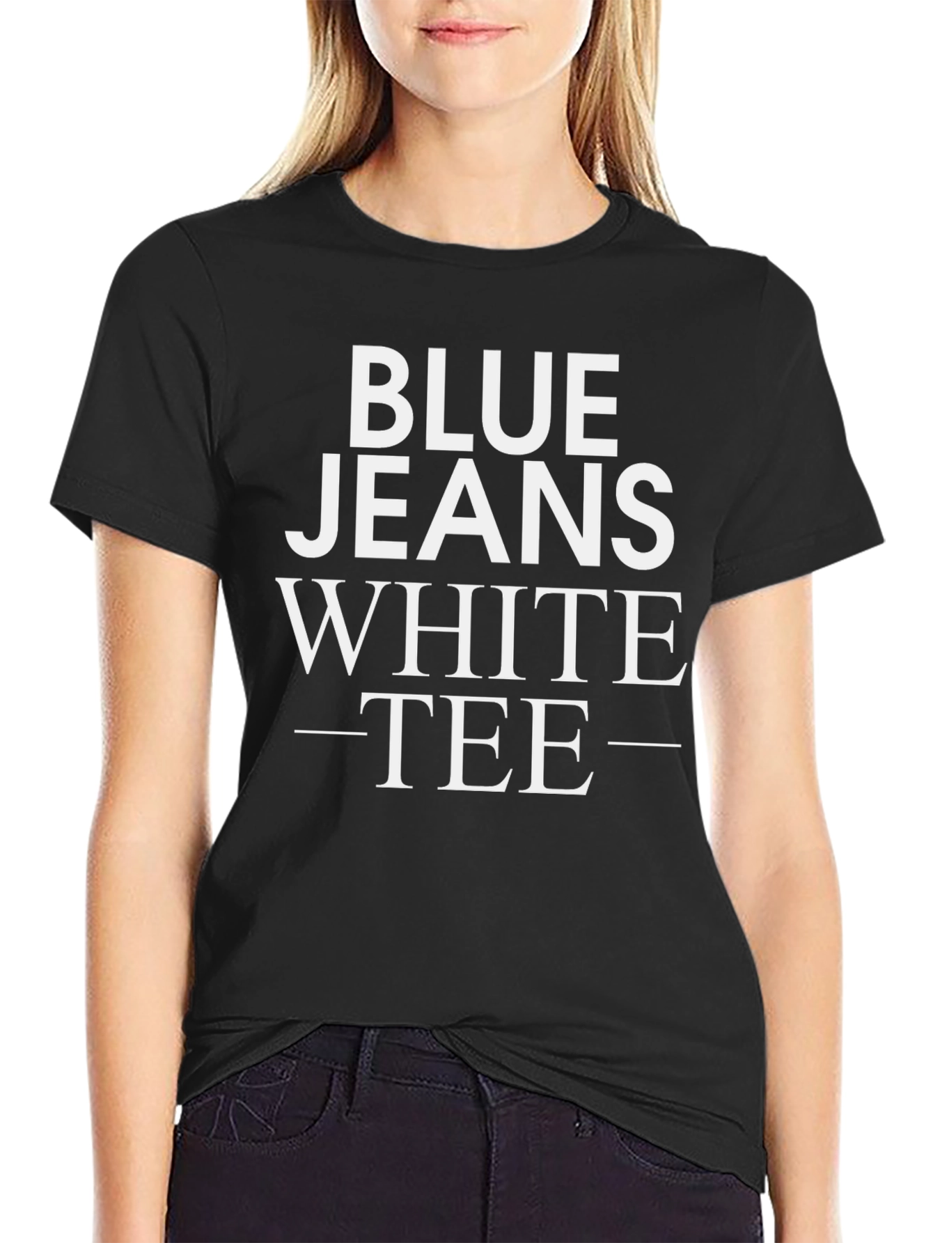 Blue Jeans White Tee Graphic T-Shirt
