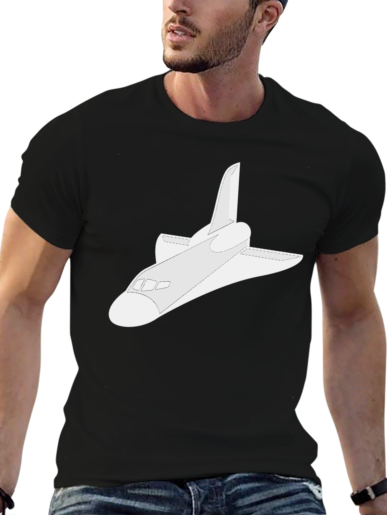 Space Shuttle Graphic Tee - Classic Black T-Shirt