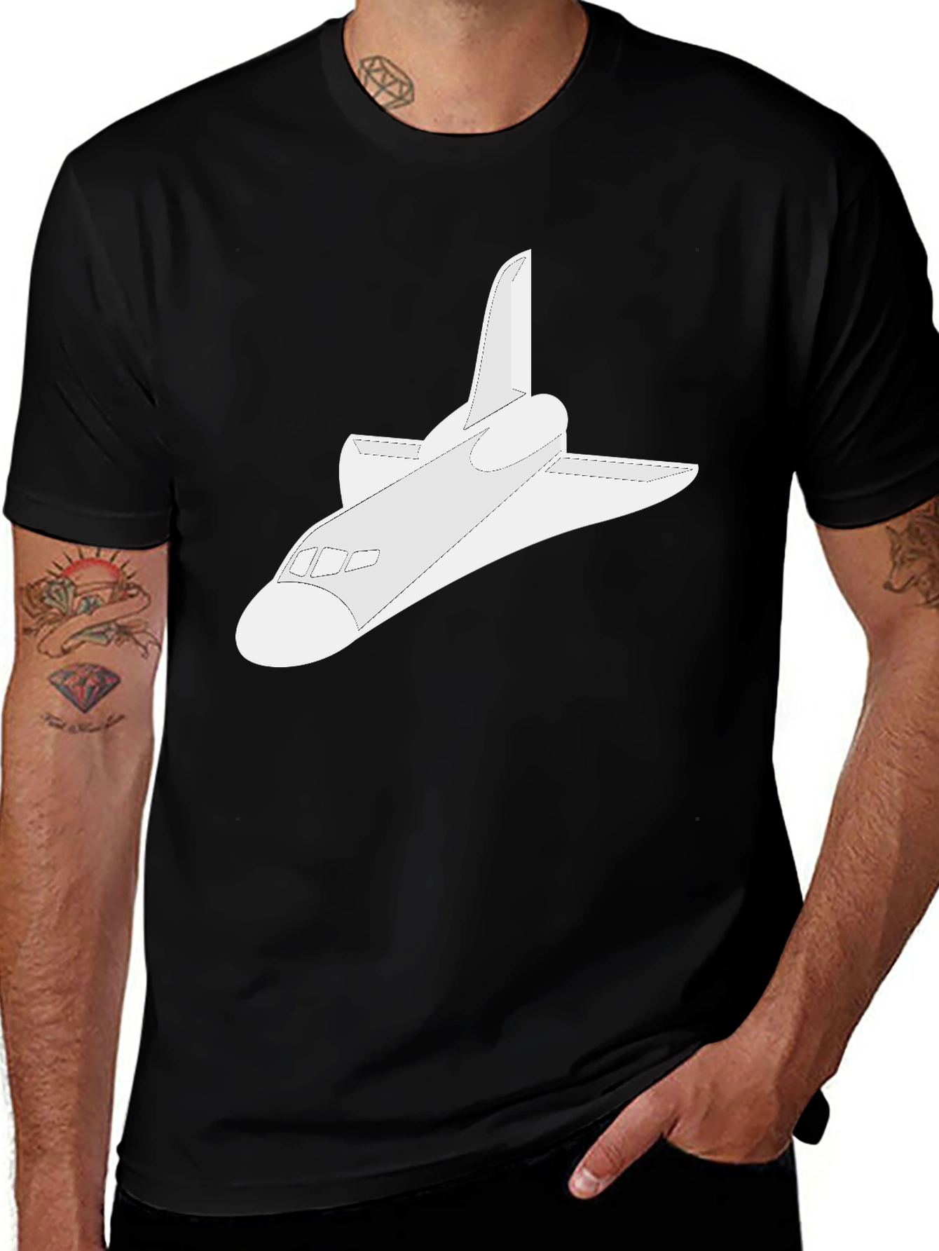 Space Shuttle Graphic Tee - Classic Black T-Shirt