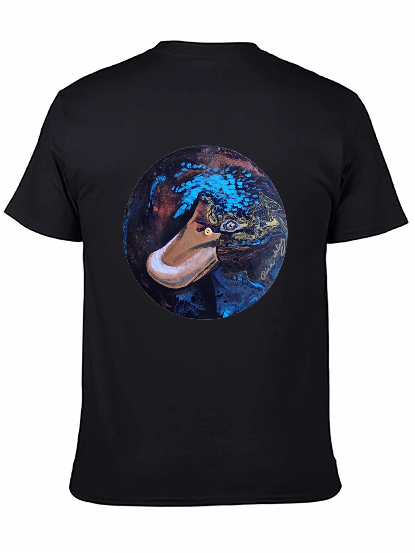 Abstract Platypus Graphic Tee - Black
