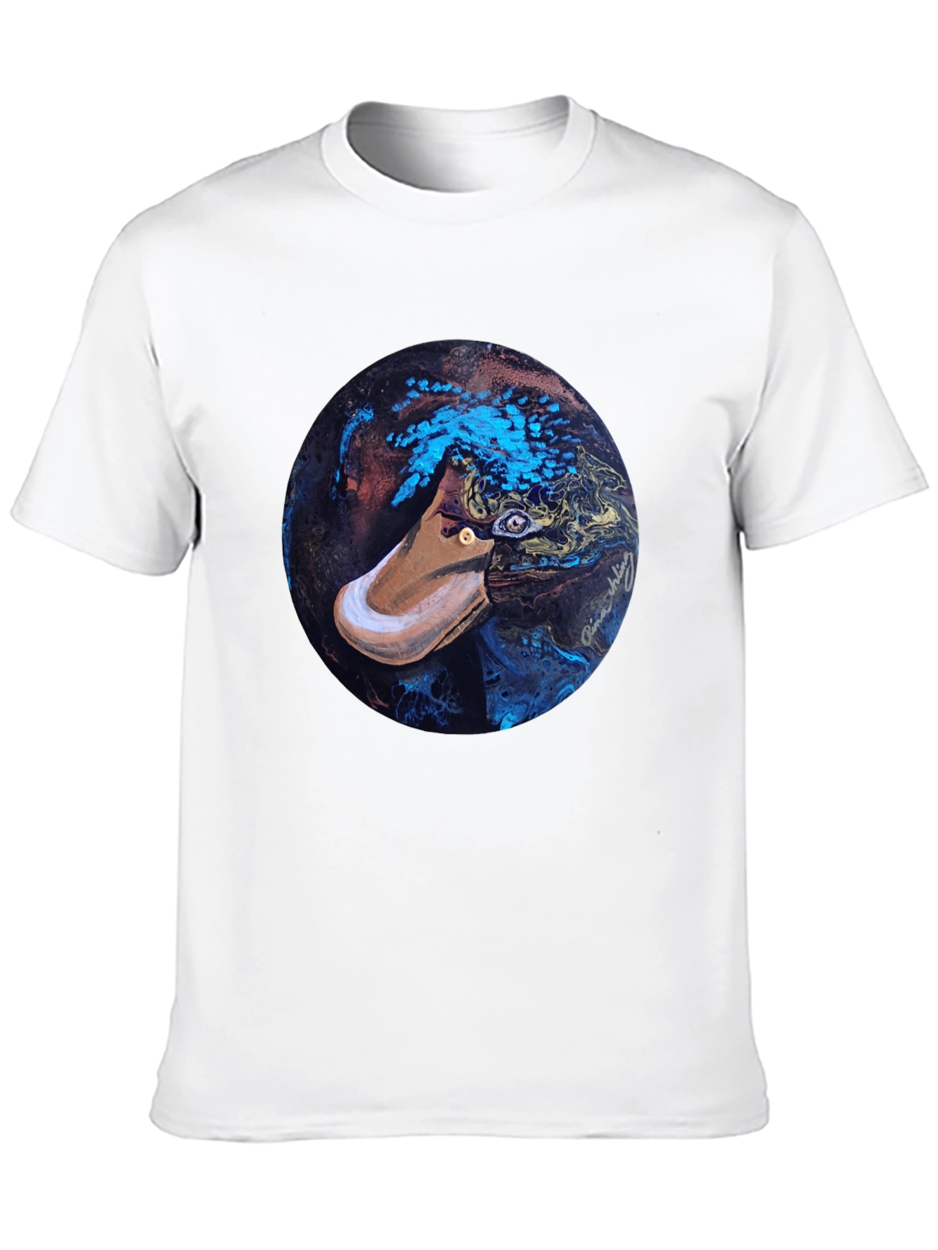Abstract Platypus Graphic Tee - Black