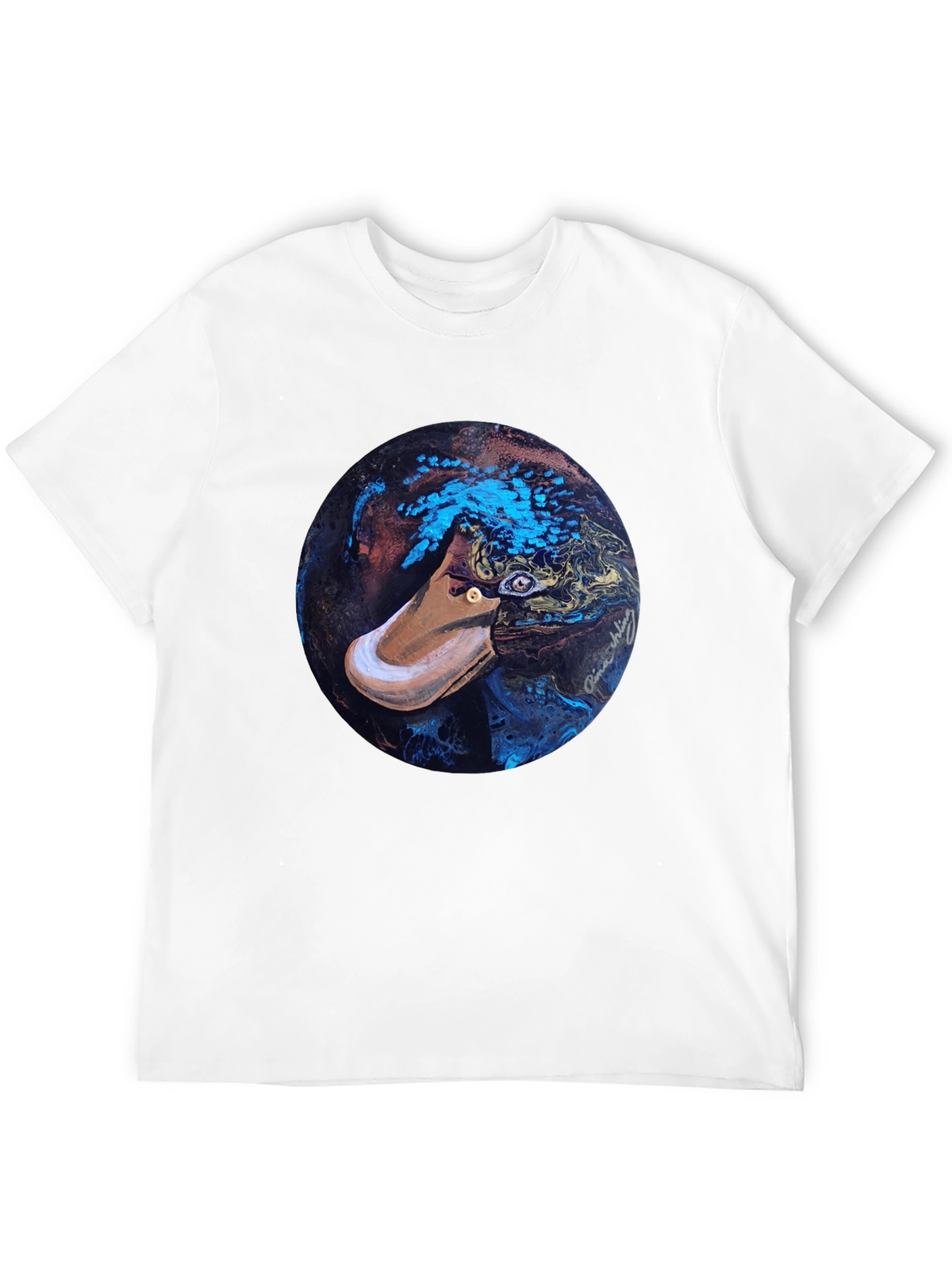 Abstract Platypus Graphic Tee - Black