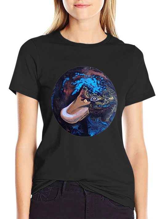 Abstract Platypus Graphic Tee - Black