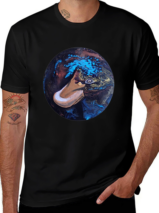 Abstract Platypus Graphic Tee - Black
