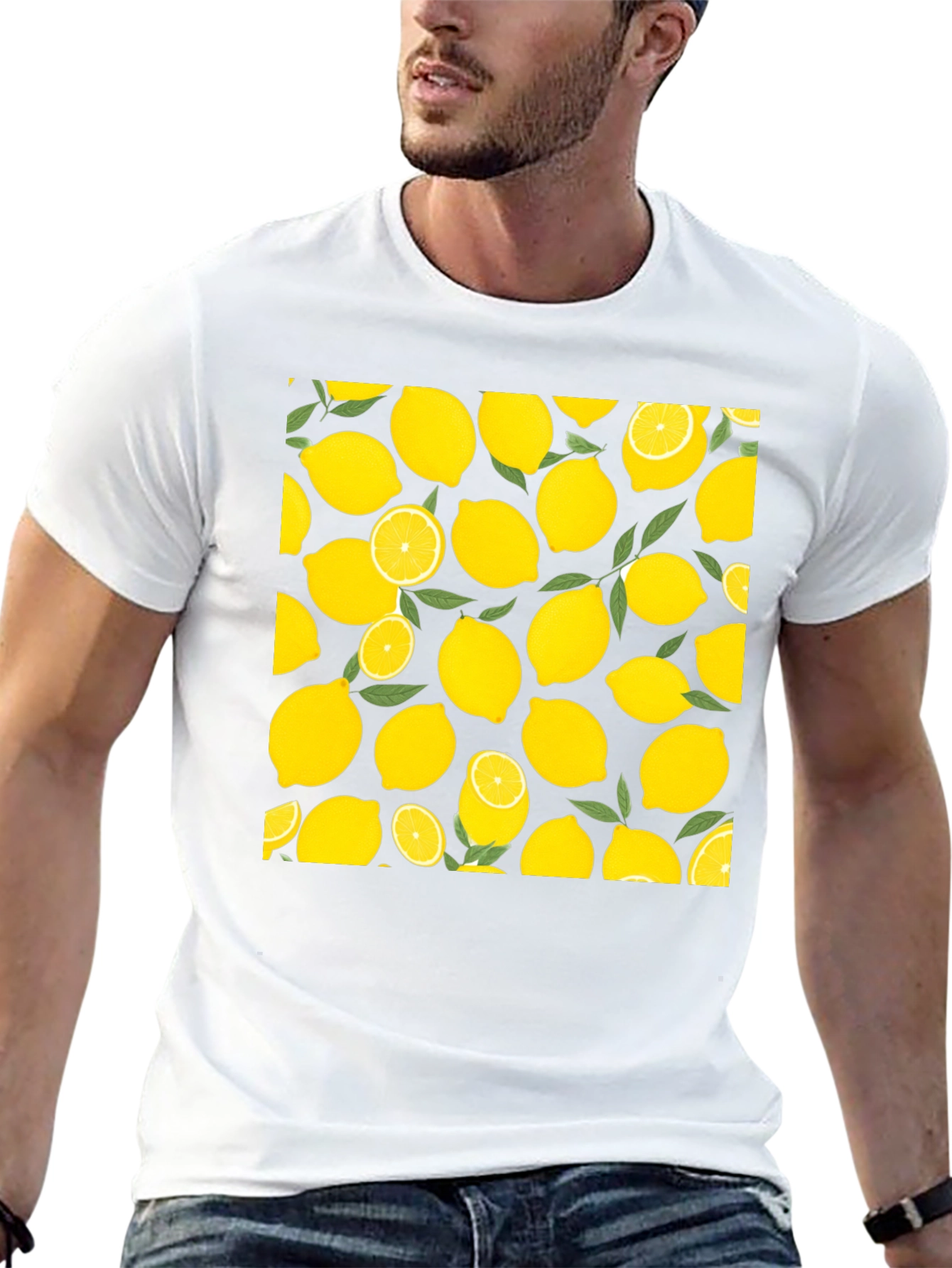 Lemon Print Black T-Shirt