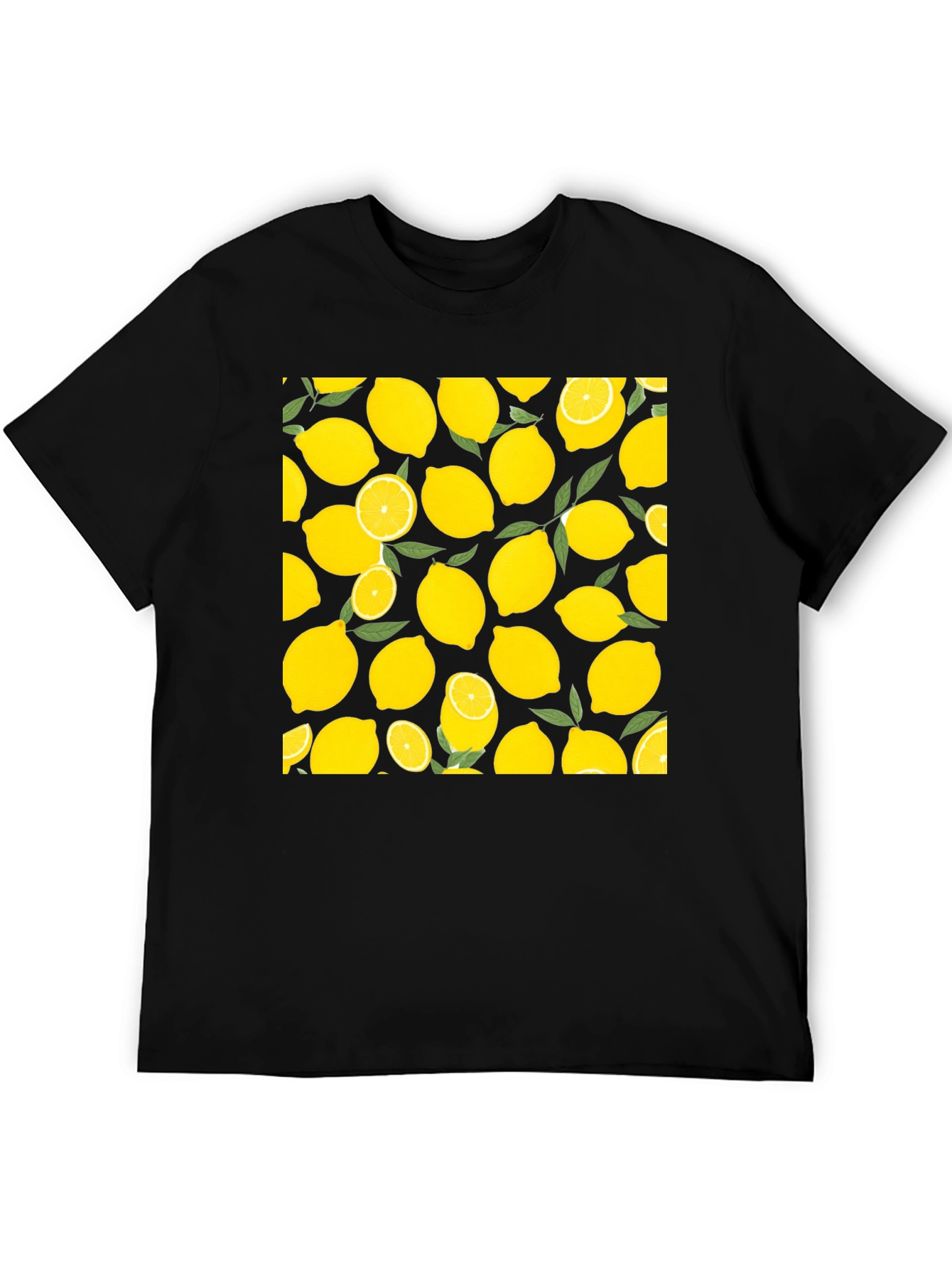 Lemon Print Black T-Shirt