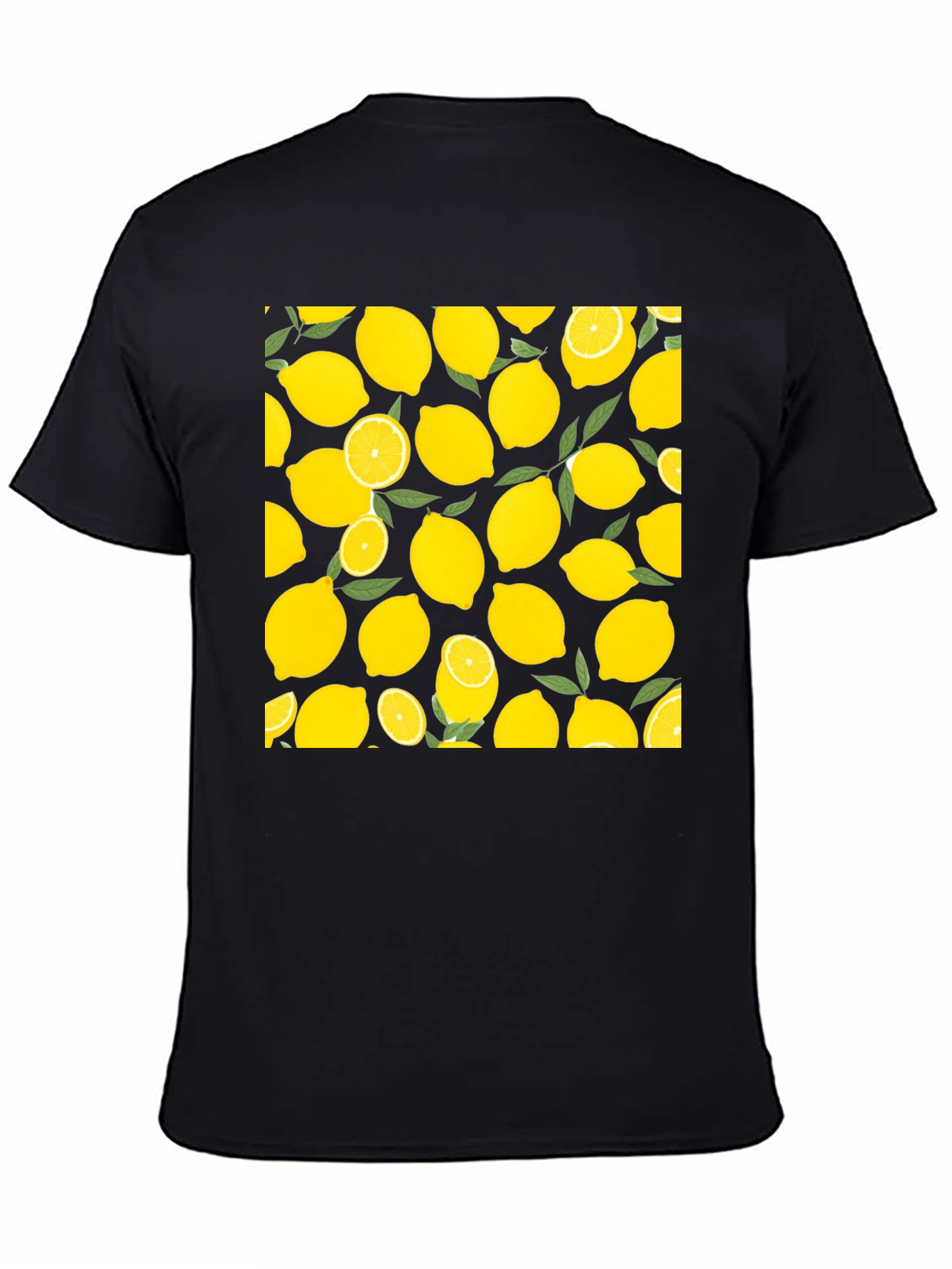 Lemon Print Black T-Shirt