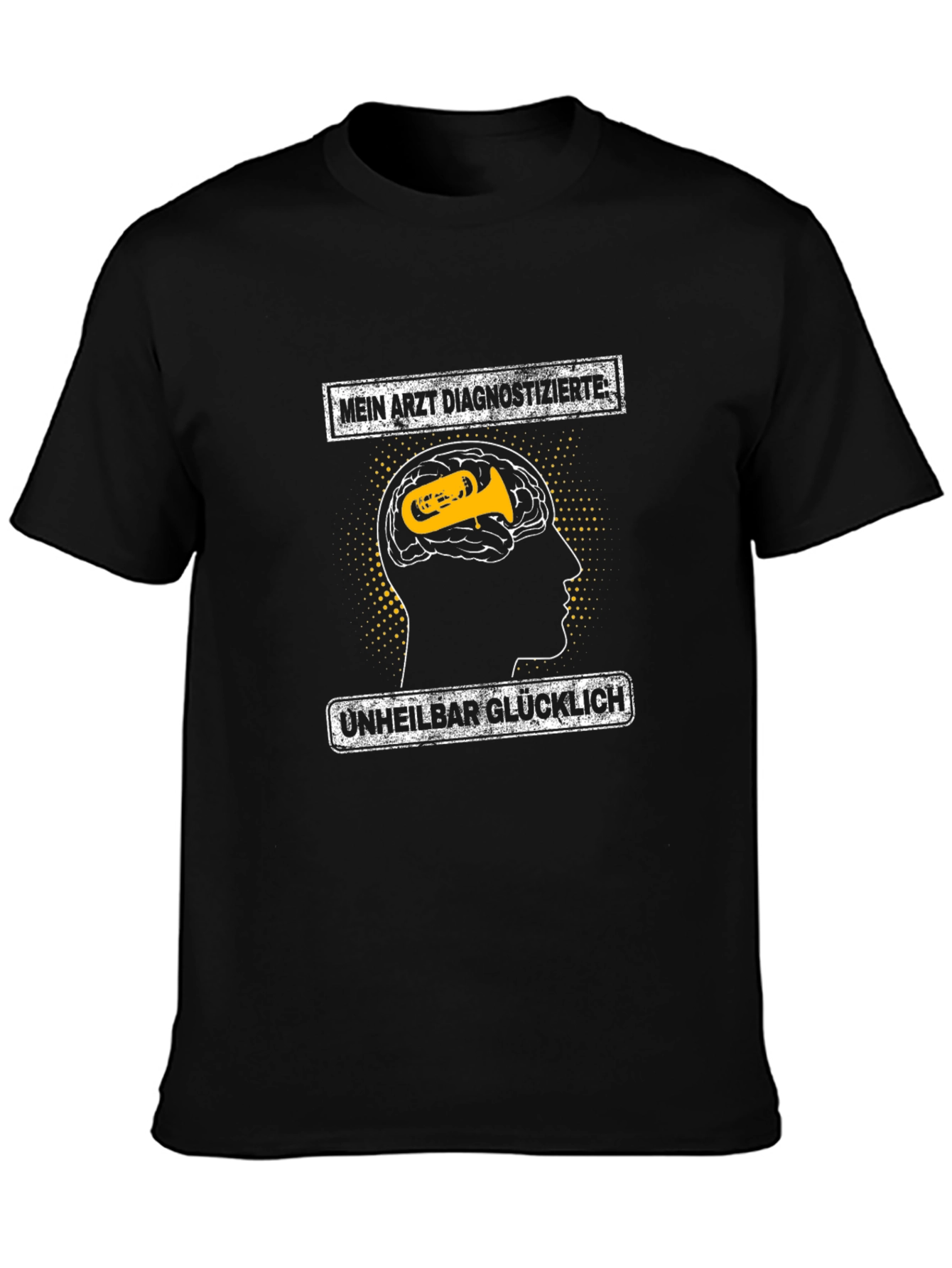 Tuba Brain Black T-Shirt - Musician Humor