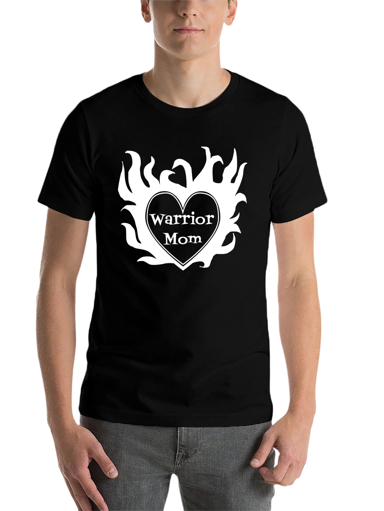 Warrior Mom Graphic Tee - Black Cotton T-Shirt