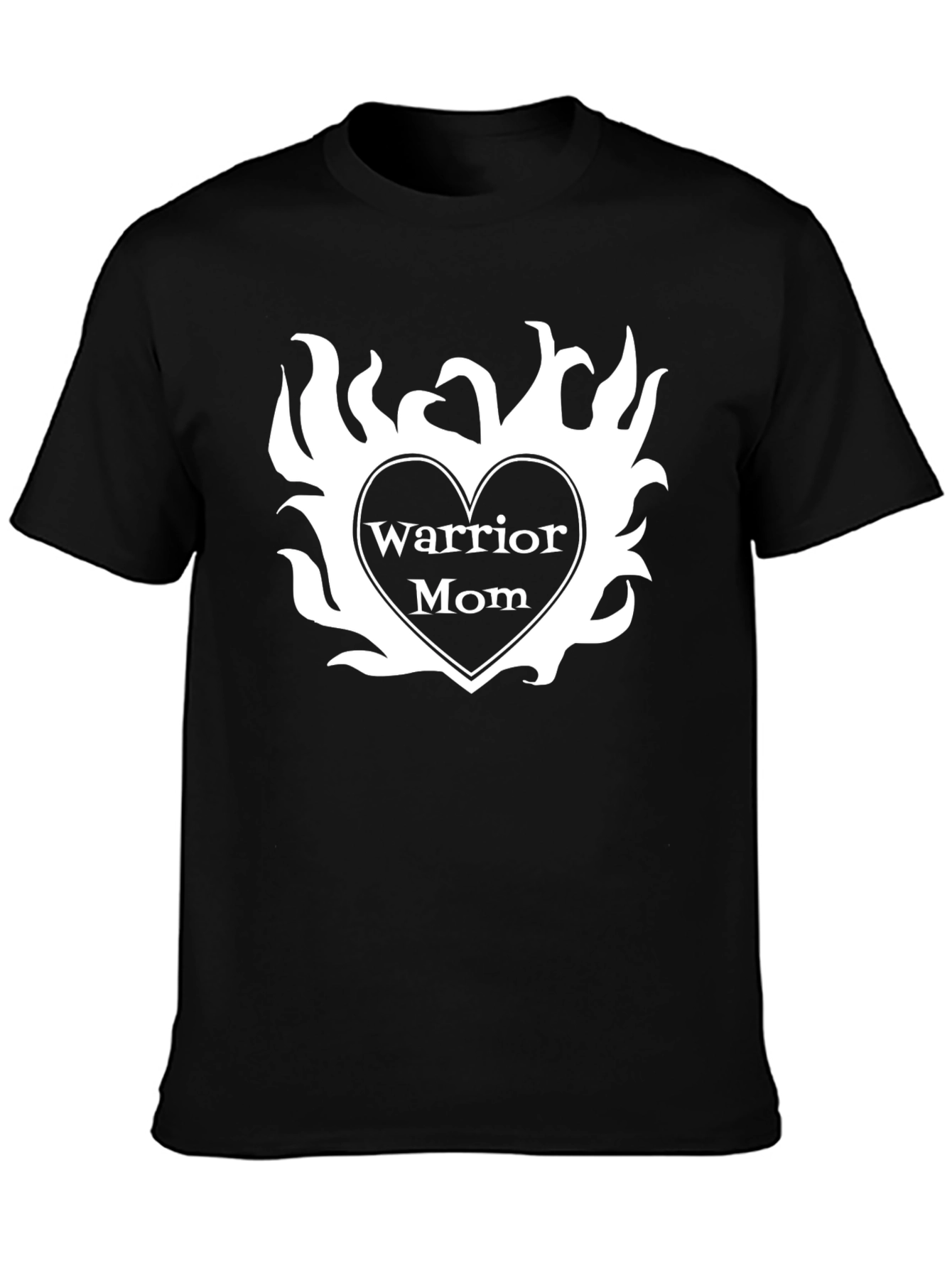 Warrior Mom Graphic Tee - Black Cotton T-Shirt