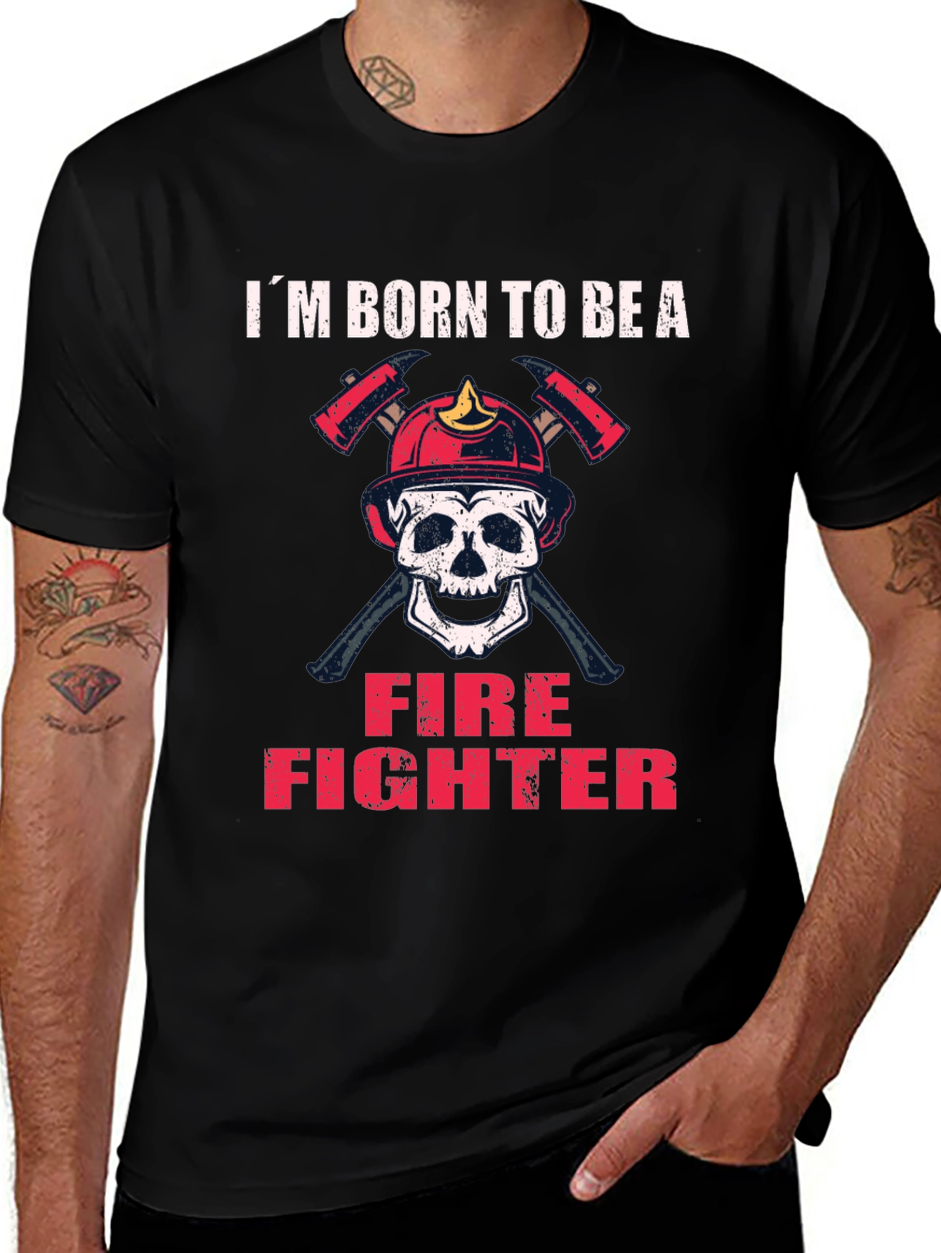 Im Born to Be A Firefighter Skull T-Shirt