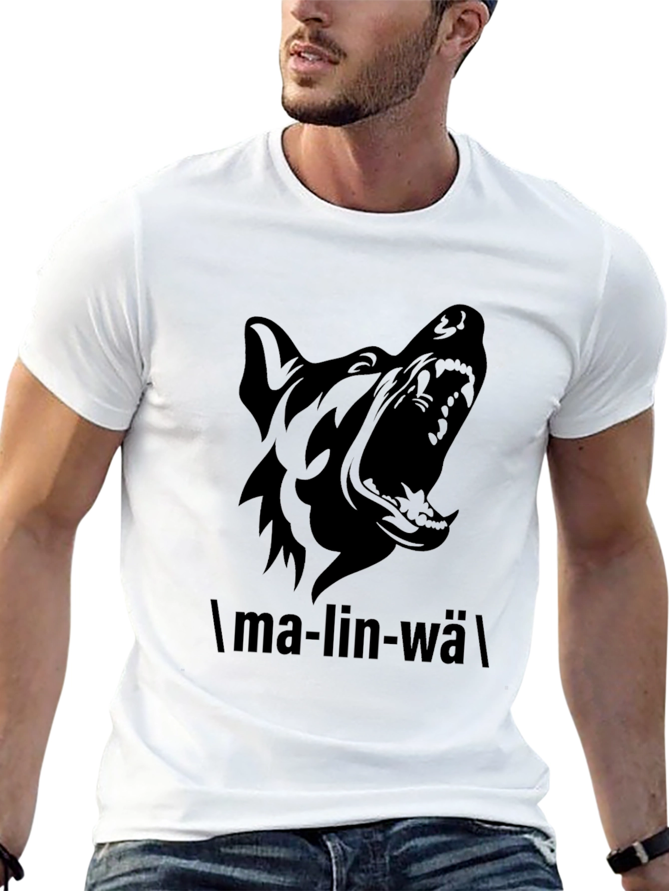 Black Wolf Graphic Tee - Malinois Breed